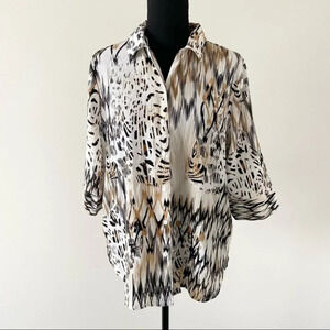 Alia Animal Print Button Down Blouse